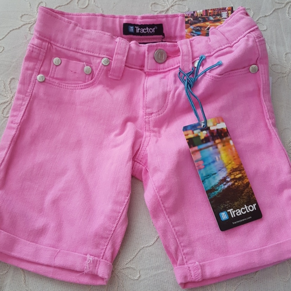 NWT Tractor girls shorts bright pink